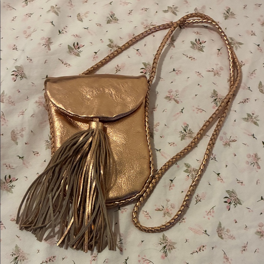 Lucky Brand Gold Crossbody Bag with Tassel